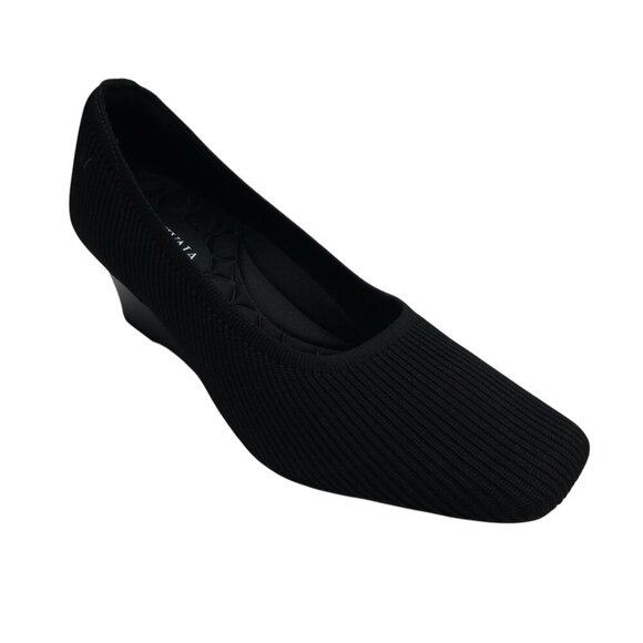 Vivaia Margot Wedge Pro Black Square Toe Wedge Heel Shoes Womens 41.5 US 10 - Picture 1 of 14